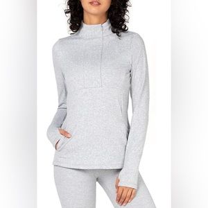 Kyodan‎ Lorelai mock neck half zip sweatshirt, gray size petite small